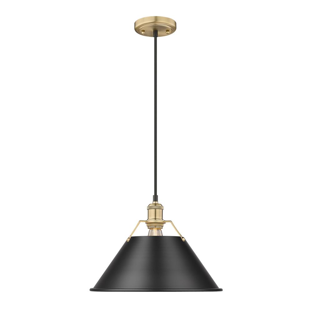 Orwell 14&#34; Wide Large Pendant in Brushed Champagne Bronze with Matte Black